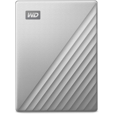 WD My Passport Ultra for Mac WDBPMV0050BSL - Hard drive - encrypted - 5 TB - external (portable) - USB 3.1 (USB-C connector) - 256-bit AES - silver